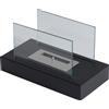 EASYCOMFORT Camino a Bioetanolo da Tavolo 2000W Bruciatori senza Residui Inodore In Acciaio Inox con Vetro 35×18×21cm Nero