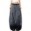 ORANDESIGNE Jeans Baggy da Donna a Gamba Larga Vita Alta Y2K Dritta Jeans Chic Lavati Vintage per Ragazze Denim Larghi Pantaloni Casual Lunghi Harajuku E-Girl Streetwear D Blu XS