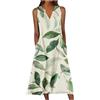Generic Floreale Loose Fit per le Donne Estate Autunno Senza Maniche Vneck Maxi Lungo Spiaggia Abiti Hawaiani Prendisole Donne 2025, P-211 Colorato, 3XL