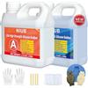 NIUB Kit per la creazione di stampi in silicone 15A, 2 l, kit di stampi in silicone per alimenti, gomma siliconica liquida platinata, per la creazione di stampi (blu)