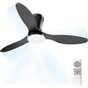 Airwit 106cm Ventilatore da Soffitto con Luce e Telecomando Silenzioso, 3CCT Dimmerabile Funzione di Memoria Ventilatori da Soffitto con Lampada a LED con 3 pale per Soggiorno Cucina Camera da Letto