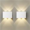 Gebiuhoo Applique da Parete Interno 2 confezioni da 8 W LED Applique LED IP66 2800-3200 K AAA luce per Camera da Letto Bianco Caldo Migliora l'aspetto della Tua Casa 8 x 11 x 4 cm