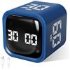 Cuteefun Cube Timer, Timer Pomodoro a Rotazione, 5/10/30/60 Minuti e Conto Alla Rovescia Personalizzato, Modalità Mute e Vibrazione, Volume Regolabile, Gestione del Tempo per Cucina, Riunioni, Blu