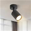 Homefire Faretto a soffitto a 1 fiamma Soggiorno : Lampada da soffitto | moderna GU10 Spot rotondo nero Lampada da cucina Corridoio Faretto girevole Faretto da parete per interni per cucina Camera