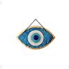 MYSTIC JEWELS - Ornamento decorativo per occhi turchi, vetro blu e bianco, amuleto portafortuna con cornice dorata, 3 dimensioni (medio)