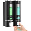 HNCY Dispenser Sapone Bagno, 2x400ML Moderno Dispenser di Liquido, Erogatore Sapone Liquido da Parete, Per Bagno Cucina Hotel, per Lozioni, Gel Doccia Shampoo e Balsami ecc