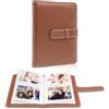 Amimy Album fotografico con 64 tasche per pellicola da 5,7 x 7,6 cm, mini album piccoli per fotocamera istantanea Fujifilm Instax Mini, raccoglitore per foto Kpop (Marrone)