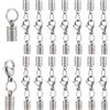 PH PandaHall 20 Set estremità del Cordoncino in Pelle con Chiusure Ad Artiglio di Aragosta 304 Tappi in Acciaio Inossidabile con Chiusure Fibbia A Coda per Filo di Perline Creazione, 4mm