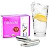 ICO 10 Pezzi Bombolette CO2 8g Non Filettate, CO2 per Acqua Frizzante Compatibili con Sifone Soda e Gasatori Seltz