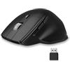 NEWWAY - Mouse Verticale Senza Filo Ricaricabile A8 - Wireless WiFi 2.4 GHz Bluetooth - 3200 DPI - Rotella metallica - Ergonomico - Silenziatore - Nano Ricevitore Integrato 10 M - USB C - Nero
