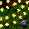 Acxilexy Luci Solari Da Esterno Natale, 7 m 50 LEDs Luci di Stringa Fiocchi di Neve di Natale, Catena Luminosa Fiocchi di Neve 8 Modalità Catena Luminosa Impermeabile per Giardino, Natale