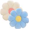 ACUSHLA 2 cuscini per pavimenti floreali, 40 cm, a forma di fiore, morbido cuscino a forma di petali, per auto, casa, divano, sedia (blu e bianco)