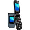 WUUM CLAP - Telefono Cellulare con sportello a doppio schermo | Tasti e numeri grandi | 2 Memorie dirette e Pulsante SOS | Bluetooth | Grande batteria 800mAh | USB-C (Titanium)