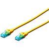 DIGITUS Cavo LAN Cat 5e - 3 m - Cavo di rete CCA con RJ45 - U/UTP non schermato - Compatibile con Cat-6 e Cat-5 - Giallo