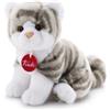 Trudi Gattino Brad tigrato grigio Gatto peluche gioco, regalo di Natale e compleanno, riproduzione realistica | 14x18x20cm taglia S | Classici gatti peluche | modello 20851
