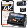 70mai A800SE Dashcam 4K+1080P GPS WiFi, Doppia Telecamera Auto Fronte/Retro con SD 128GB, F1.55, HDR, Visione Notturna, ADAS, Schermo 3, Parcheggio 24/7, Supporta fino a 512GB