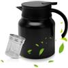 Gohytal Teiera termica da 1 l, piccolo thermos con filtro in acciaio inox, con contenitore per caffè, thermos che tiene con rimovibile per caffè caldo e tè, perfetto per travel, casa, ufficio