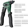 JiGiU Rivettatrice Manuale con 4 Teste Intercambiabili 8 Rivettatrici Pinze con 200 PCS Rivetti 4 in 1 Pistola a Rivetti Professionale per Riparazione Mobili e Veicoli