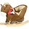 Easycomfort Cavallo a Dondolo per Bambini da 18-36 Mesi con Suoni Realistici, 60x33x50 cm, Marrone e color Legno