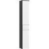 EasyComfort Colonna Bagno Salvaspazio in Legno con 2 Armadietti e Cassetto, 30x28x180 cm, Nero