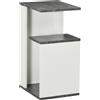 Easycomfort Comodino con Ripiano Aperto in Truciolato dal Design Irregolare, 35x29.5x60 cm, Grigio e Bianco