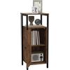 EasyComfort Comodino Industriale con 2 Ripiani e Scaffale Interno Regolabile, in Legno e Acciaio, 34x30x80 cm, Marrone