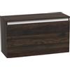 EasyComfort Comodino Sospeso con Cassetto Senza Maniglie e con Fissaggio a Parete, 80x30x45cm, Noce