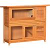 EasyComfort Conigliera da Esterno in Legno con Casetta e Recinto a 2 Piani, 122x48x100 cm