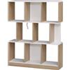 Easycomfort Mobile Libreria a 8 Ripiani per Soggiorno e Camera da Letto, in Legno, 100x27x124 cm, Rovere e Bianco