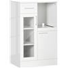 Easycomfort Credenza Moderna con Armadietti e Cassetto in Legno e Vetro, 60x40x95cm, Bianco