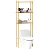EasyComfort Mobile Sopra WC a 3 Ripiani a Doghe Salvaspazio in Bambù, 63.5x25.5x181 cm, color Legno