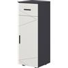 Easycomfort Mobiletto Bagno in Truciolato con Cassetto e Armadietto a 2 Livelli Regolabili, 30x30x82 cm, Grigio
