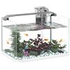 EasyComfort Acquario in Vetro con Luci LED da 20L, Filtro e Pompa d'Acqua, 38x26x27 cm, Bianco