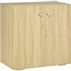 Easycomfort Mobiletto Multiuso a 2 Ante, Mobiletto Soggiorno o Ufficio in Legno con Maniglie in Alluminio, 70x39x70cm