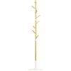EasyComfort Albero Appendiabiti a 8 Ganci con Base Rotonda in Bambù, Legno e Metallo, Ø37.8x175.6 cm, color Legno e Bianco
