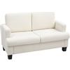 EasyComfort Divano 2 Posti Moderno in Ciniglia con Cuscini Rimovibili e Lavabili, 138x70x80 cm, Bianco Crema