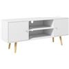 EasyComfort Mobile TV 55" max con 2 Armadietti e 2 Ripiani Aperti, in Legno e Truciolato, 120x34x50 cm, Bianco