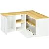 Easycomfort Mobile TV a L per TV da 40" con 3 Ripiani Aperti e 2 Armadietti, in Truciolato, 90x90x45 cm
