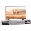 EasyComfort Mobile TV Sospeso in Legno con 2 Ripiani Aperti e Armadietto, 120x26x16 cm, Bianco e Grigio