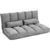 Easycomfort Divano da Terra Pieghevole a Lettino, Schienale Reclinabile su 7 Livelli e Cuscini, Divano Moderno per TV, Giochi, Lettura, Yoga, Ufficio, 130x73x60 cm, Grigio Chiaro