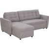 Easycomfort Divano Letto 3 Posti con Chaise Longue Contenitore in Tessuto, 217x134x85cm, Grigio