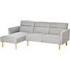 Easycomfort Divano Letto 3 Posti, Divano Angolare in Tessuto Grigio con Schienale Regolabile, Stile Scandinavo, 207x146x80cm