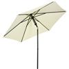 Easycomfort Ombrellone da Giardino 2.7x2.5 m, in Poliestere e Metallo con Tettuccio Inclinabile, Beige Nero