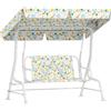 EasyComfort Dondolo per Bambini da Esterno a 2 Posti con Tettuccio Regolabile e Cinture di Sicurezza, 112x75x120 cm, Bianco