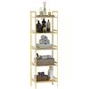 EasyComfort Scaffale Bagno a 5 Ripiani Regolabili in Altezza in Bambù, 43.5x31.5x142 cm, Legno Naturale