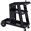 Easycomfort DURHAND Carrello Porta Utensili a 3 Ripiani con 2 Catene di Sicurezza, in Acciaio, 71x39x70 cm, Nero