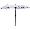 Easycomfort Ombrellone da Giardino Doppio Inclinabile con Apertura a Manovella, 295x152x222cm, Bianco
