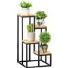 EasyComfort Scaffale per Piante a 4 Livelli in Metallo e Legno per Interni ed Esterni, 34x34x66cm
