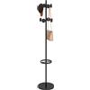 Easycomfort Appendiabiti da Terra con Portaombrelli e 8 Ganci a Disco in Metallo Ø34 x 177cm, Nero