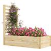 EasyComfort Fioriera con Traliccio per Rampicanti e Fondo Aperto, in Legno di Abete, 115x60x110 cm, color Legno